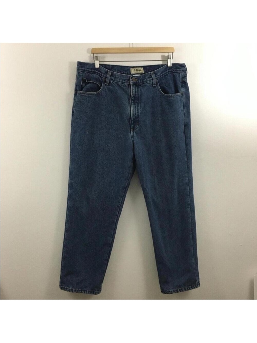 L.L Bean Men’s Flannel Lined Denim Jean Pants Size 40 x 29
